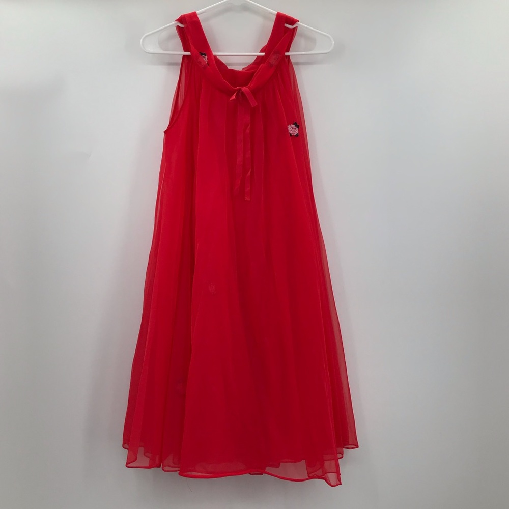 Vintage Radcliffe red sleeveless layered negligee